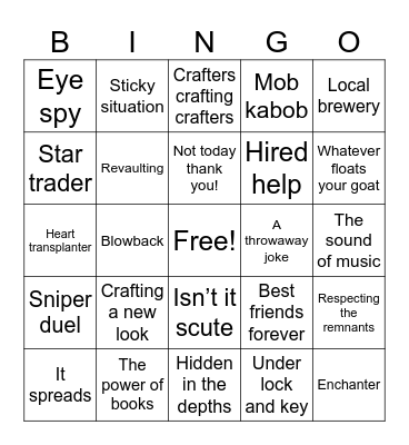 Minecraft advancements Bingo Card
