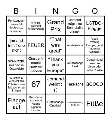 ESC 2026 smaland Bingo Card