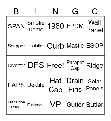 SPAN BINGO Card