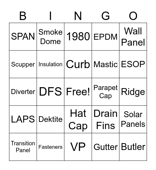 SPAN BINGO Card