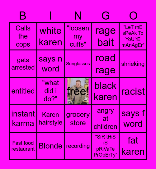 Karen Bingo Card