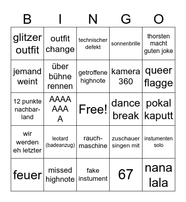 esc bingo Card