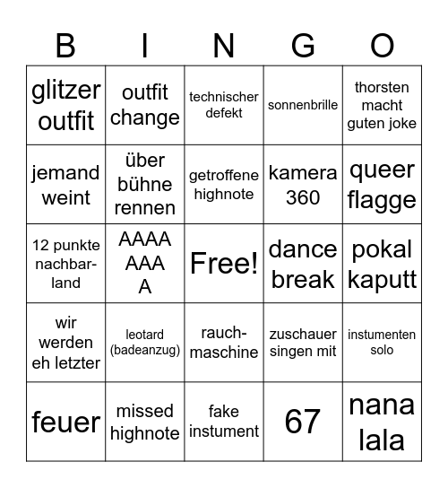 esc bingo Card