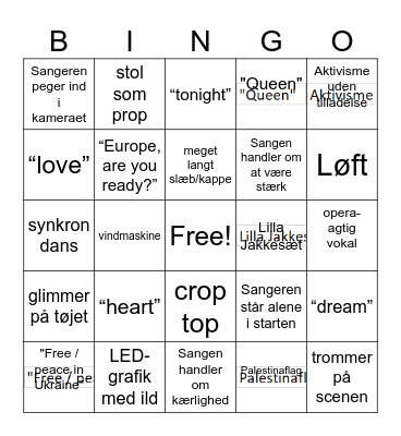 Cecilie Bingo Card