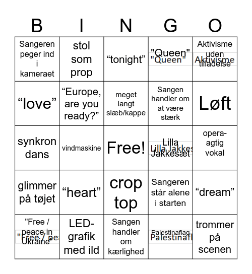Cecilie Bingo Card