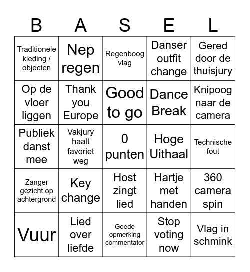 ESC Bingo 2025 Bingo Card