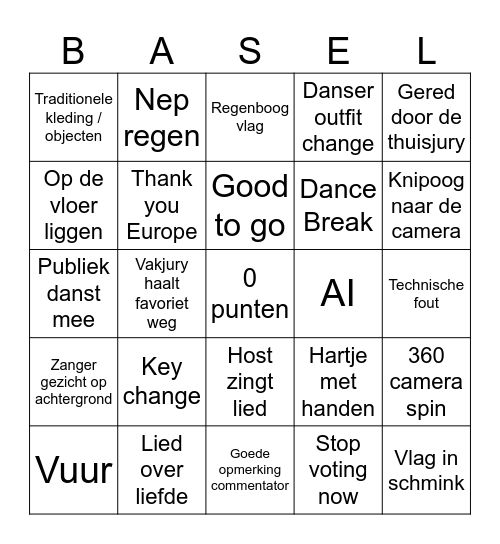 ESC Bingo Card