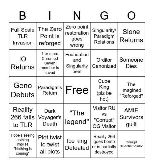 CH7 Bingo Card