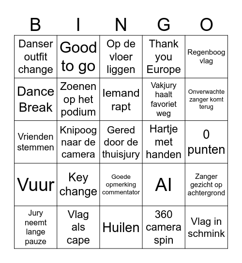 ESC Bingo Card