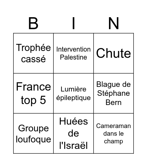 Eurovision 2026 Bingo Card