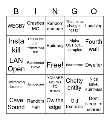 MC HORROR SPOOKY Bingo Card
