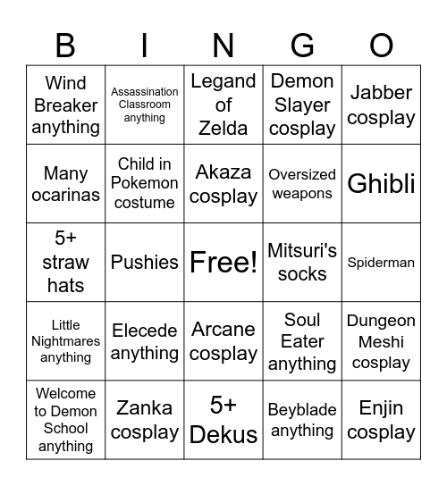 Momo Con Bingo Card