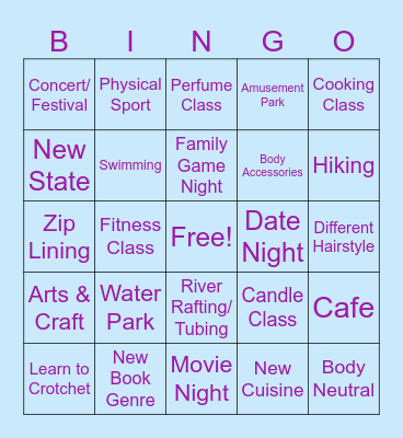 25 & FUN Bingo Card