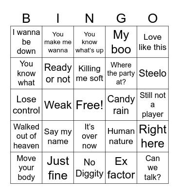 90 Bingo Card