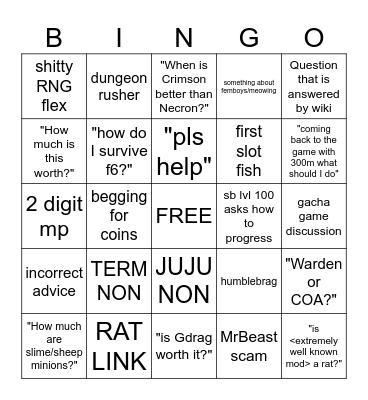 SBZ BINGO Card