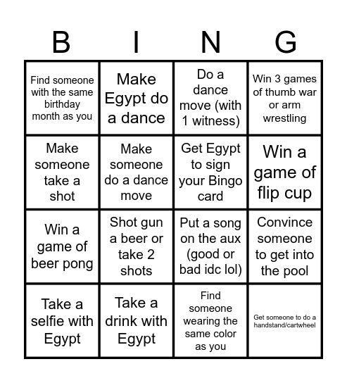 BIRTHDAY BINGO 🥳 Bingo Card