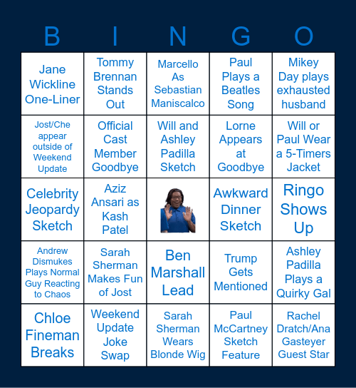 SNL Season 51 Finale Bingo Card