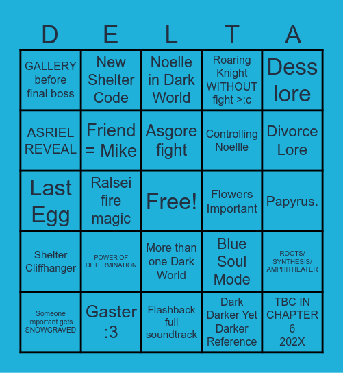 DELTARUNE Bingo Card