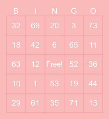 cats Bingo Card