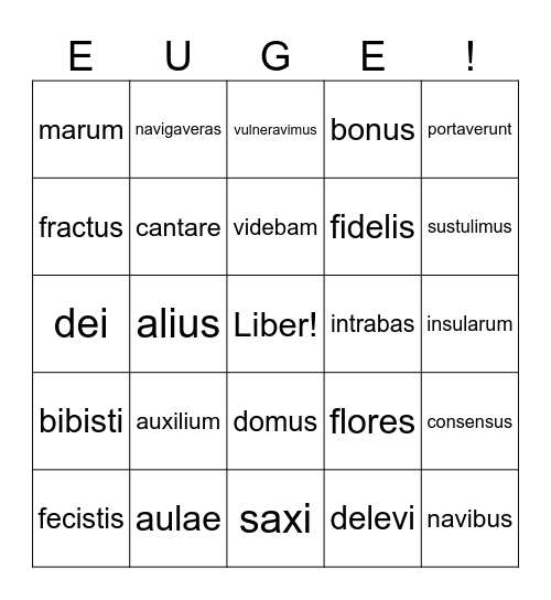 Final Exam Review Bingo Card