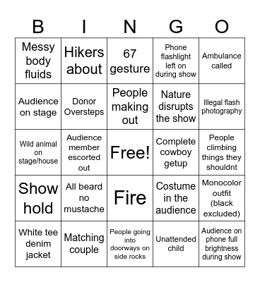 Audience Bingo Card