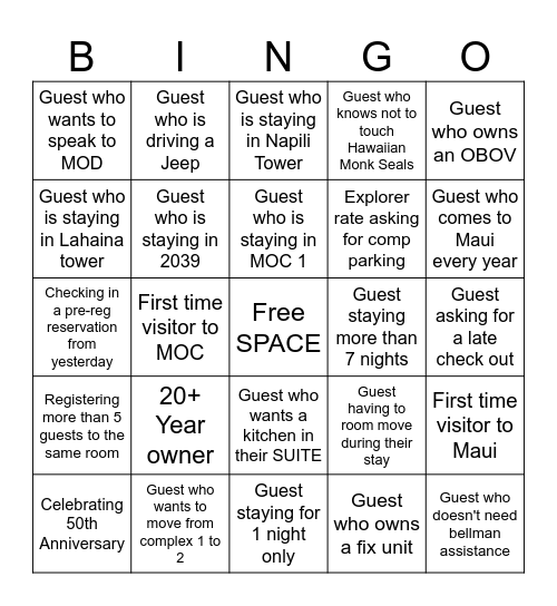 Employee Appreciation BINGO Card