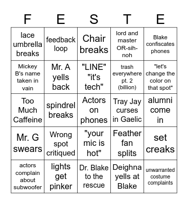 Tech Sunday Bingo Card