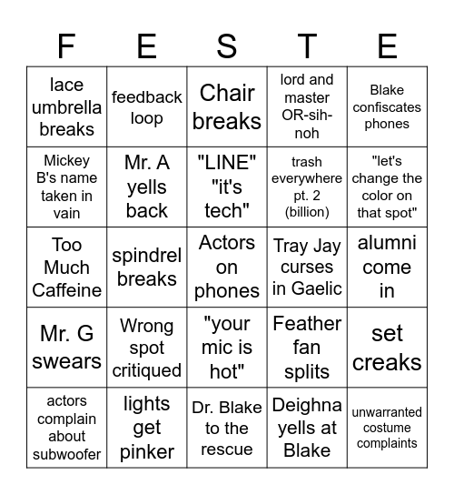 Tech Sunday Bingo Card