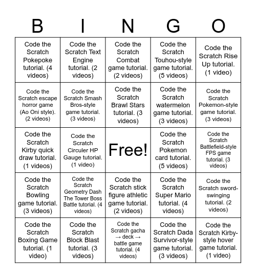 My Summer Coding Checklist Bingo Card
