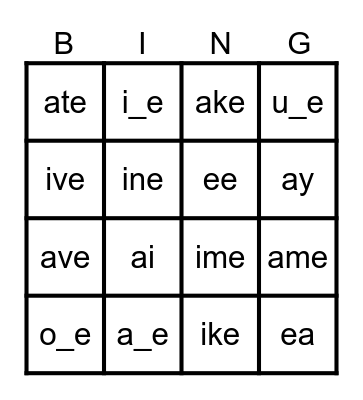 Oxford Phonics Word-3 Bingo Card