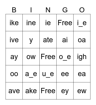 Oxford Phonics Word-3 Bingo Card