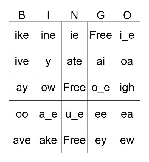Oxford Phonics Word-3 Bingo Card