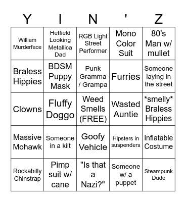 Millvale Music Fest 2027 Bingo Card