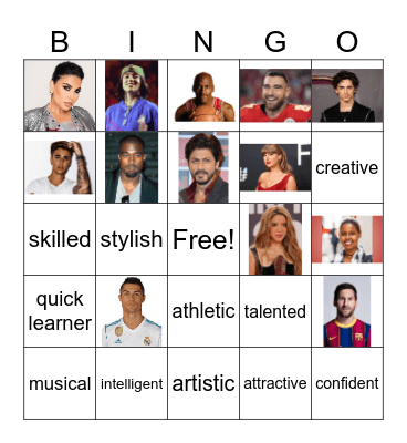 Celebrity Bingo Card