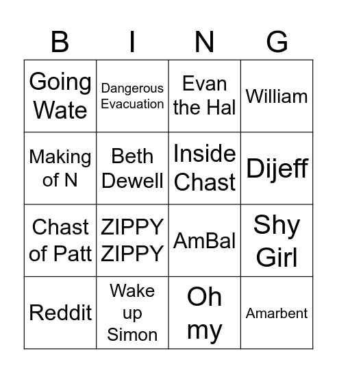 1900-1930 Music Bingo Card