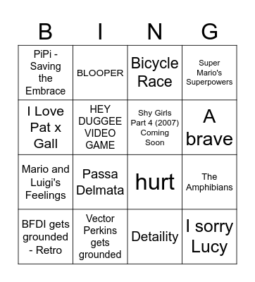 Nintendo Direct Predictions 2005 Bingo Card