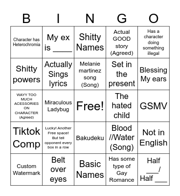 Gacha Life Bingo Card