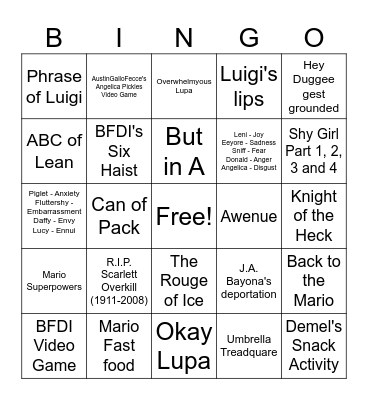 Nintendo Direct Predictions 2008 Bingo Card
