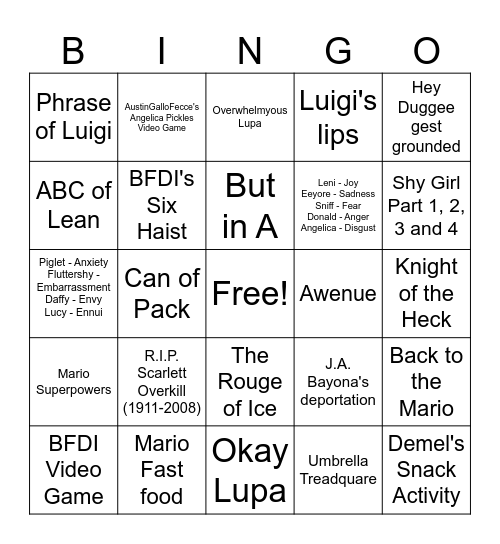 Nintendo Direct Predictions 2008 Bingo Card
