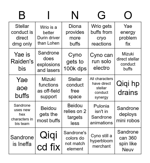 6.7 beta bingo Card