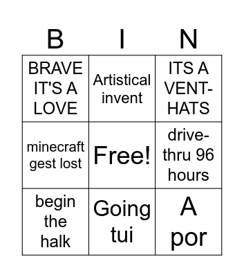 Driving Host KPop Game Bingo Card