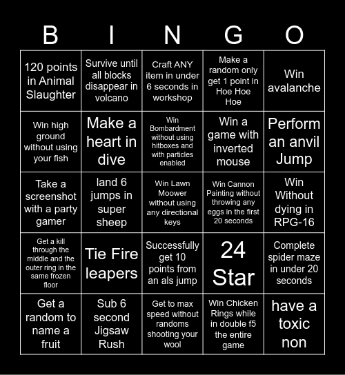 Party games Easy bingo Card