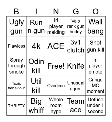 VCT BINGO Card