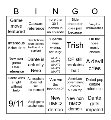 NDMC Season 2 Bingo Card