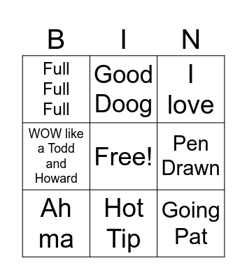 Lily Kelly's TV Bingo Card