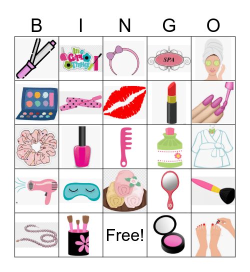 Spa Day Bingo Card