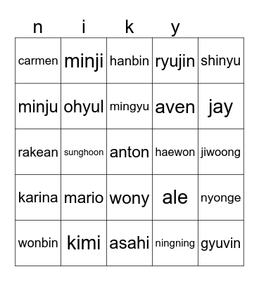 Crossed Paths Bingo Card