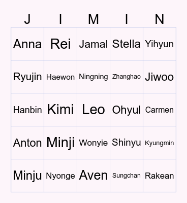 Crossed Paths Bingo Card