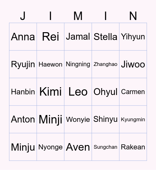 Crossed Paths Bingo Card