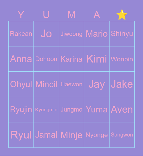 Crossed Paths Bingo Card